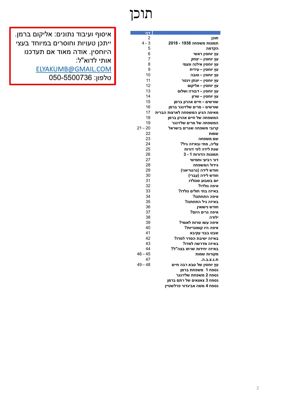 עמוד 2 מתוך חוברת ברמן